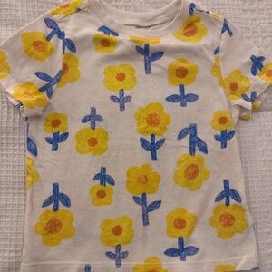 Old Navy Kids Yellow and Blue Floral Tee